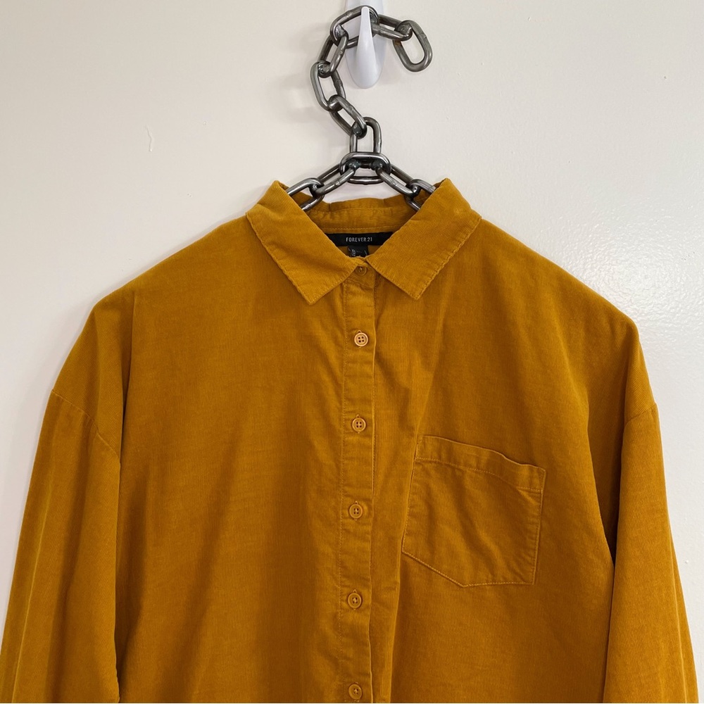 ❌SOLD❌ Forever 21 Mustard Corduroy Collar Button Up